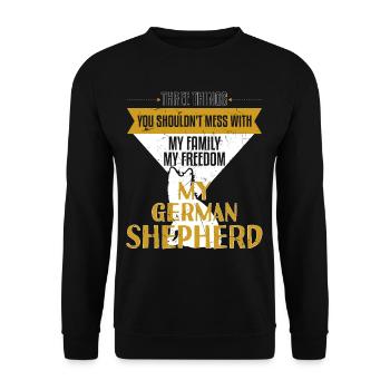 You Shouldnt Mess With My German Shepherd - Unisex Sweatshirt - black - Front - Alina (178cm) & Michal (187cm)