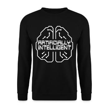 Artificial Intelligence Data Brain Chip Layer - Unisex Sweatshirt - black - Front - Alina (178cm) & Michal (187cm)