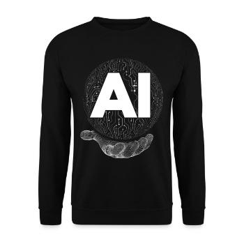 AI Roboter Hand Computer Hand - Unisex Sweatshirt - black - Front - Alina (178cm) & Michal (187cm)