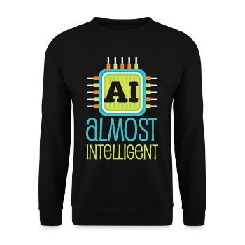 AI Almost Intelligent AI Humor - Unisex Sweatshirt - black - Front - Alina (178cm) & Michal (187cm)