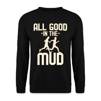 All Good In The Mud Trailrunning - Unisex Sweatshirt - black - Front - Alina (178cm) & Michal (187cm)