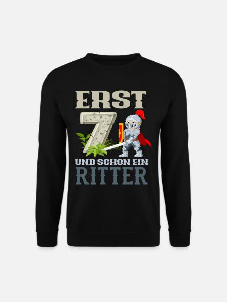 Ritter 7. Geburtstag Jungs Geschenk - Unisex Pullover - Schwarz