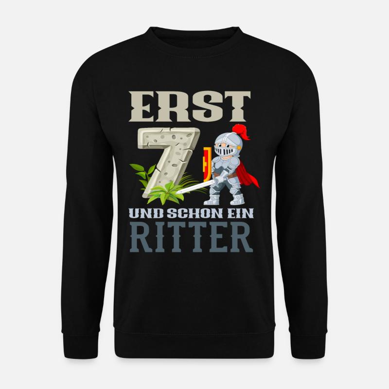 Ritter 7. Geburtstag Jungs Geschenk - Unisex Pullover - Schwarz