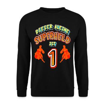 Superhelden 1. Geburtstag Jungs Geschenk - Unisex Pullover - Schwarz - Vorne - Alina (178cm) & Michal (187cm)