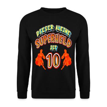 Superhelden 10. Geburtstag Jungs Geschenk - Unisex Pullover - Schwarz - Vorne - Alina (178cm) & Michal (187cm)