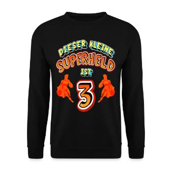 Superhelden 3. Geburtstag Jungs Geschenk - Unisex Pullover - Schwarz - Vorne - Alina (178cm) & Michal (187cm)