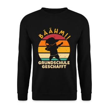 Bäähm Grundschule geschafft - Unisex Pullover - Schwarz - Vorne - Alina (178cm) & Michal (187cm)