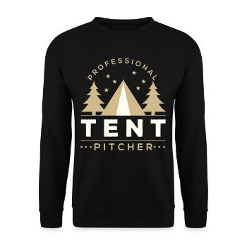 Professional Tent Pitcher Humor - Unisex Sweatshirt - black - Front - Alina (178cm) & Michal (187cm)