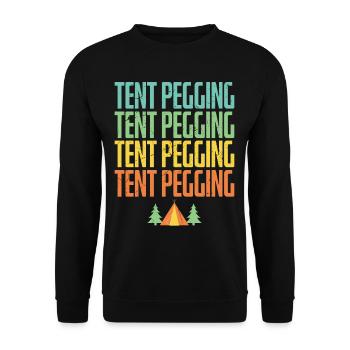Tent Pegging Tent Forest Vintage Distressed - Unisex Sweatshirt - black - Front - Alina (178cm) & Michal (187cm)