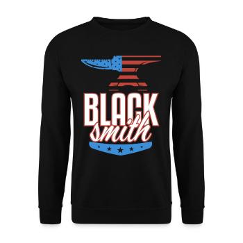 American Flag Blacksmith Stars And Stripes - Unisex Sweatshirt - black - Front - Alina (178cm) & Michal (187cm)