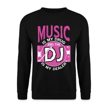 Music And The DJ Turntables - Unisex Sweatshirt - black - Front - Alina (178cm) & Michal (187cm)