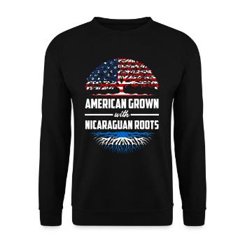 Nicaraguan roots America Nicaragua - Unisex Sweatshirt - black - Front - Alina (178cm) & Michal (187cm)