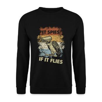 Vintage Spy Surveillance Birds Arent Real - Unisex Sweatshirt - black - Front - Alina (178cm) & Michal (187cm)