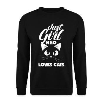 Katze Katzen Mädchen - Unisex Pullover - Schwarz - Vorne - Alina (178cm) & Michal (187cm)
