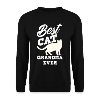 Katze Katzen Großmutter - Unisex Pullover - Schwarz - Vorne - Alina (178cm) & Michal (187cm)