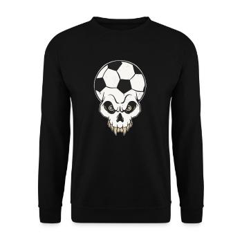 Cooler Fußball Schädel Fußballiebhaber Fan Sport - Unisex Pullover - Schwarz - Vorne - Alina (178cm) & Michal (187cm)