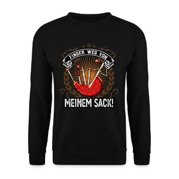 Finger Weg Von Meinem Dudelsack Lustiges Männer - Unisex Pullover - Schwarz - Vorne - Alina (178cm) & Michal (187cm)