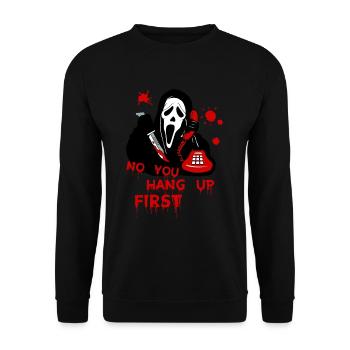 No You Hang Up First Ghost Knife Phone - Unisex Sweatshirt - black - Front - Alina (178cm) & Michal (187cm)