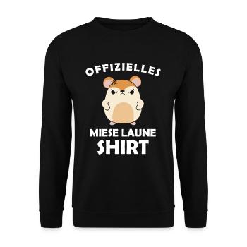 Offizielles Miese Laune Shirt - Unisex Pullover - Schwarz - Vorne - Alina (178cm) & Michal (187cm)