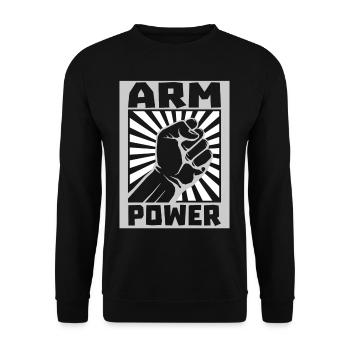 Arm Power Vintage Arm Wrestling - Unisex Sweatshirt - black - Front - Alina (178cm) & Michal (187cm)