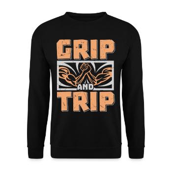 Grip And Trip Arm Wrestling - Unisex Sweatshirt - black - Front - Alina (178cm) & Michal (187cm)