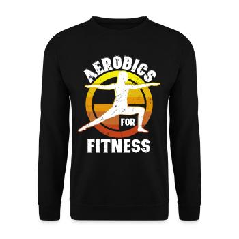 Aerobics For Fitness Vintage Distressed - Unisex Sweatshirt - black - Front - Alina (178cm) & Michal (187cm)