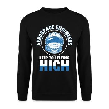 Aerospace Engineer Keep You Flying High - Unisex Sweatshirt - black - Front - Alina (178cm) & Michal (187cm)