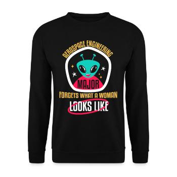 Aerospace Engineering Major Forgets - Unisex Sweatshirt - black - Front - Alina (178cm) & Michal (187cm)