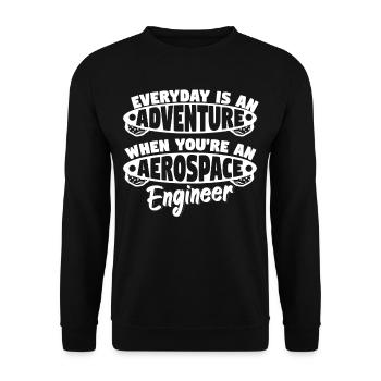 Everyday Adventure As Aerospace Engineer - Unisex Sweatshirt - black - Front - Alina (178cm) & Michal (187cm)
