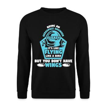 Aerospace Engineering Is Easy Bird Wings - Unisex Sweatshirt - black - Front - Alina (178cm) & Michal (187cm)