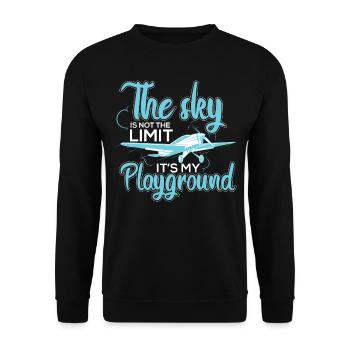 The Sky Is Not The Limit Its My Playground - Unisex Sweatshirt - black - Front - Alina (178cm) & Michal (187cm)