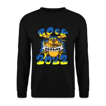 Rock Pour Ukraine 2022 Instrument de percussion - Sweat-shirt Unisexe - noir - Devant - Alina (178cm) & Michal (187cm)