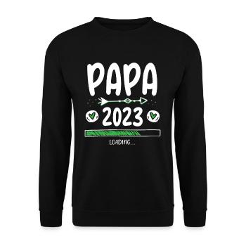 Papa 2023 Chargement - Sweat-shirt Unisexe - noir - Devant - Alina (178cm) & Michal (187cm)