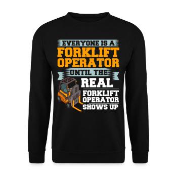 Forklift Driver Forklift Lift Truck - Unisex Sweatshirt - black - Front - Alina (178cm) & Michal (187cm)