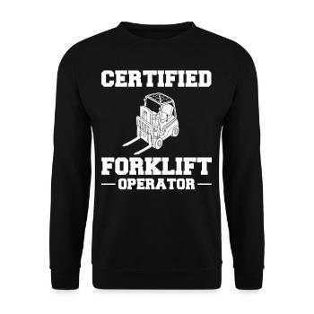 Forklift Driver Forklift Lift Truck - Unisex Sweatshirt - black - Front - Alina (178cm) & Michal (187cm)