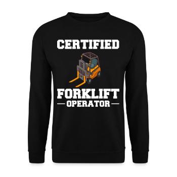 Forklift Driver Forklift Lift Truck - Unisex Sweatshirt - black - Front - Alina (178cm) & Michal (187cm)