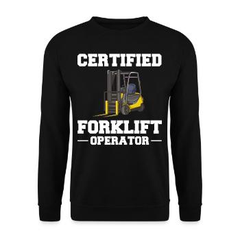 Forklift Driver Forklift Lift Truck - Unisex Sweatshirt - black - Front - Alina (178cm) & Michal (187cm)