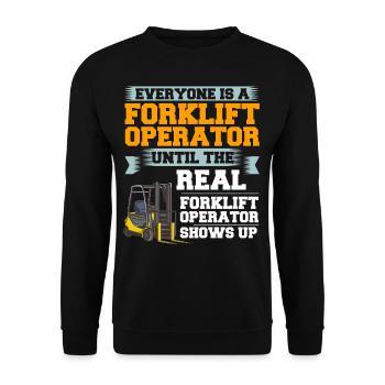 Forklift Driver Forklift Lift Truck - Unisex Sweatshirt - black - Front - Alina (178cm) & Michal (187cm)