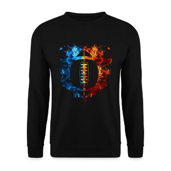 Football Red Blue Fire Sport Football lovers - Unisex Sweatshirt - black - Front - Alina (178cm) & Michal (187cm)