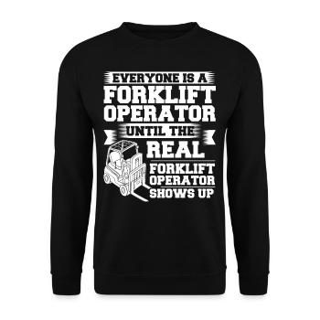 Forklift Driver Forklift Lift Truck - Unisex Sweatshirt - black - Front - Alina (178cm) & Michal (187cm)