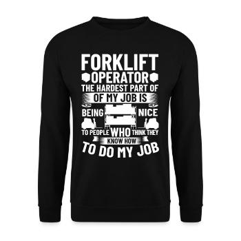 Forklift Driver Forklift Lift Truck - Unisex Sweatshirt - black - Front - Alina (178cm) & Michal (187cm)