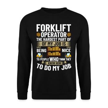 Forklift Driver Forklift Lift Truck - Unisex Sweatshirt - black - Front - Alina (178cm) & Michal (187cm)