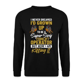 Forklift Driver Forklift Lift Truck - Unisex Sweatshirt - black - Front - Alina (178cm) & Michal (187cm)