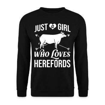 Hereford Vache Bovins Bull Élevage bovin Agriculteur - Sweat-shirt Unisexe - noir - Devant - Alina (178cm) & Michal (187cm)