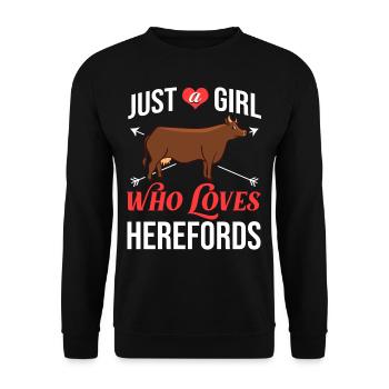 Hereford Vache Bovins Bull Élevage bovin Agriculteur - Sweat-shirt Unisexe - noir - Devant - Alina (178cm) & Michal (187cm)