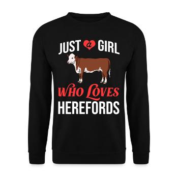 Hereford Vache Bovins Bull Élevage bovin Agriculteur - Sweat-shirt Unisexe - noir - Devant - Alina (178cm) & Michal (187cm)