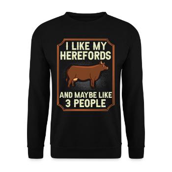 Hereford Vache Bovins Bull Élevage bovin Agriculteur - Sweat-shirt Unisexe - noir - Devant - Alina (178cm) & Michal (187cm)