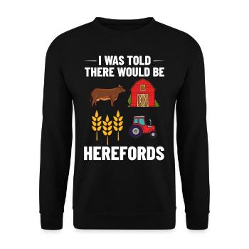 Hereford Vache Bovins Bull Élevage bovin Agriculteur - Sweat-shirt Unisexe - noir - Devant - Alina (178cm) & Michal (187cm)