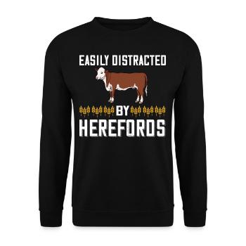 Hereford Vache Bovins Bull Élevage bovin Agriculteur - Sweat-shirt Unisexe - noir - Devant - Alina (178cm) & Michal (187cm)