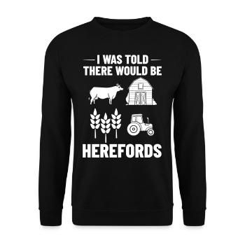 Hereford Vache Bovins Bull Élevage bovin Agriculteur - Sweat-shirt Unisexe - noir - Devant - Alina (178cm) & Michal (187cm)